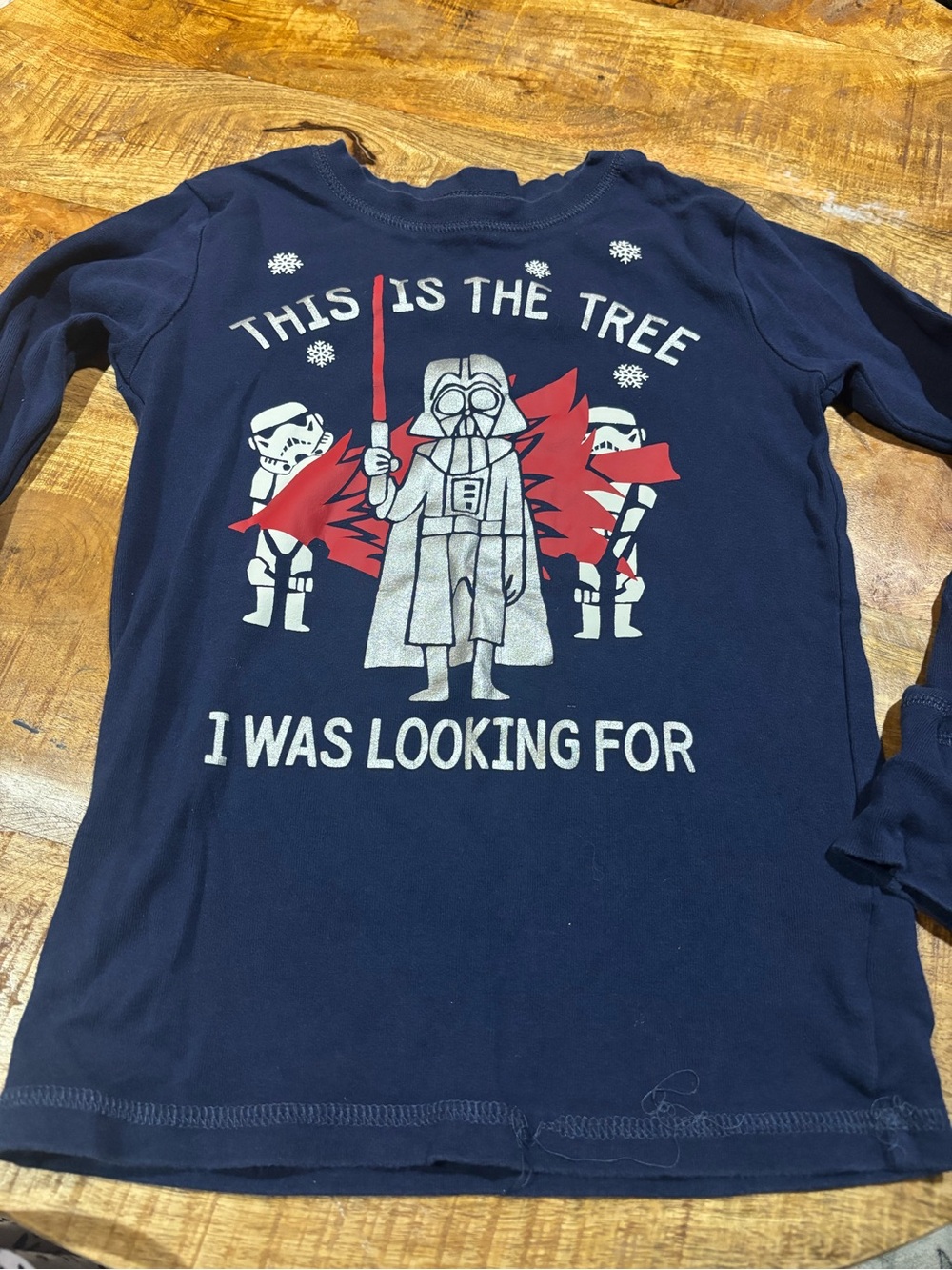 GAP Navy Star Wars Holiday Graphic Long-Sleeve Tee